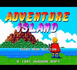 Adventure Island title screen for PC Engine
